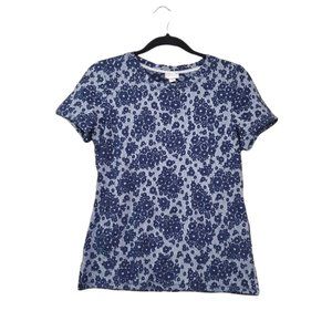 Anthropologie Postmark Blue Floral Textured Top Small